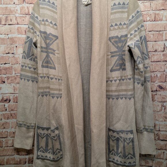 Yet Again Southwestern Open Front Cardigan Size Large - Picture 2 of 13